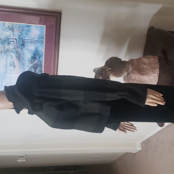 Shein m ruffle neck collar dramatic sleeve buffalo check back zip bell sle… - Picture 3 of 9